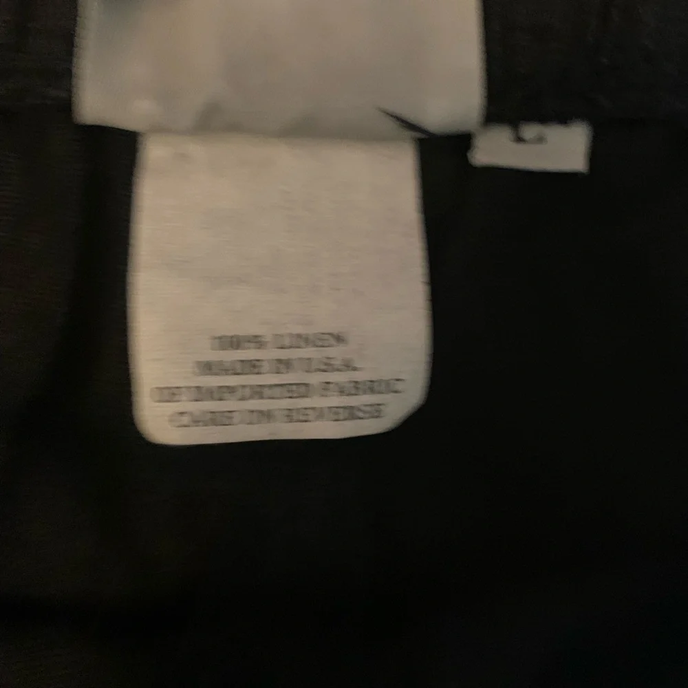 Linen Hot Cotton Black Straight Leg Pants - Picture 3 of 3